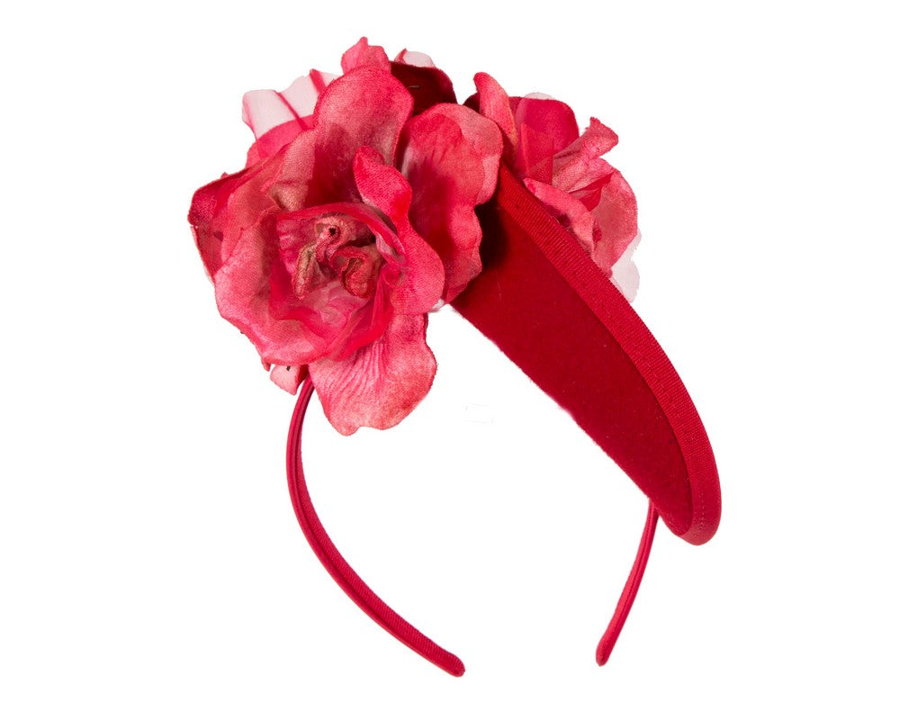 Red flower fascinator by Fillies Collection F669
