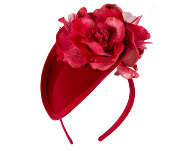 Red flower fascinator by Fillies Collection F669
