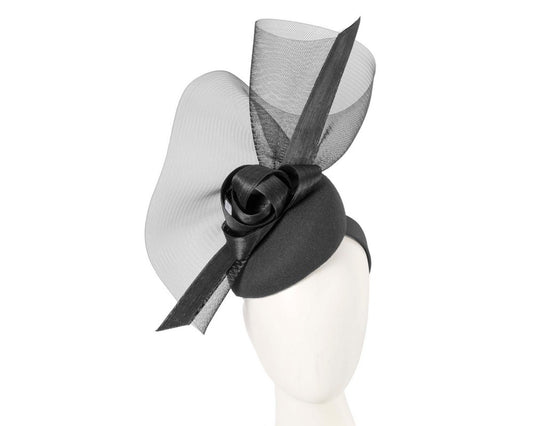 Tall black winter racing fascinator by Fillies Collection-0