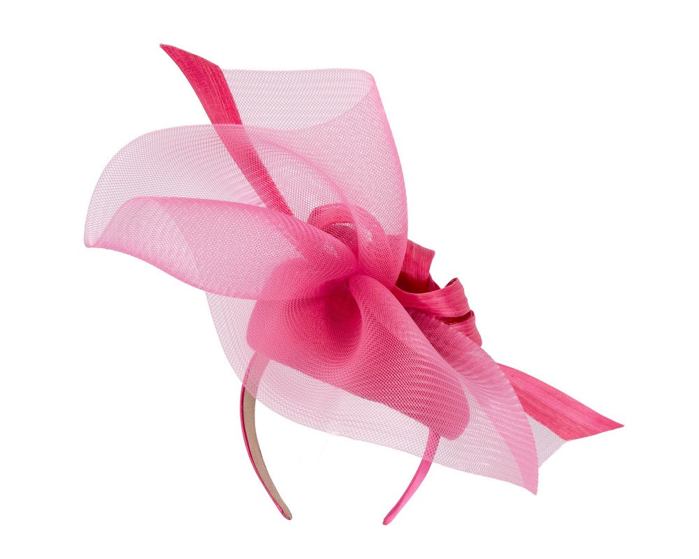 Tall fuchsia winter racing fascinator by Fillies Collection