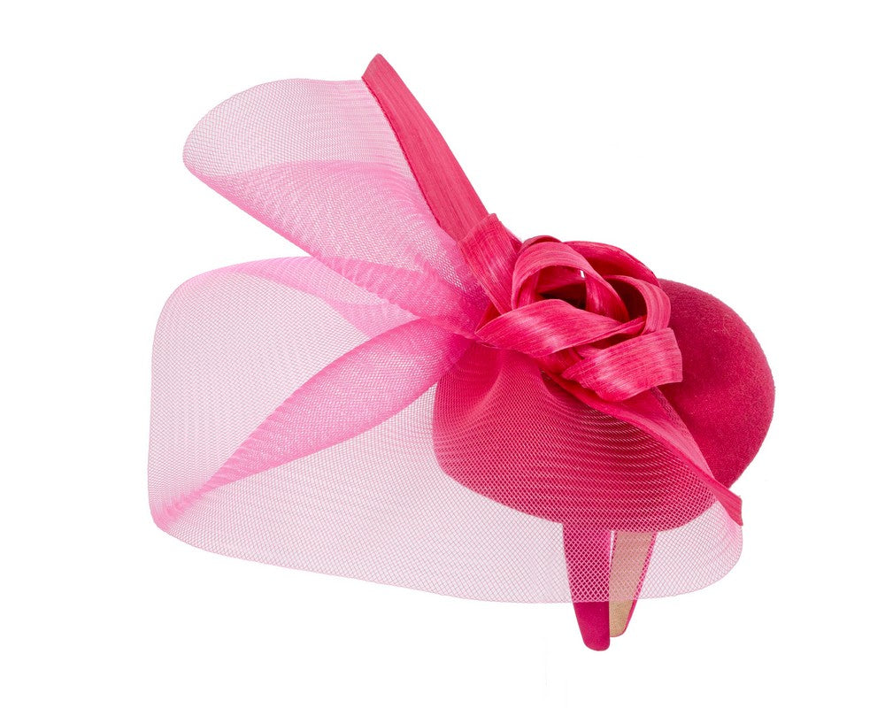 Tall fuchsia winter racing fascinator by Fillies Collection