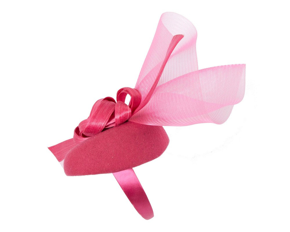 Tall fuchsia winter racing fascinator by Fillies Collection