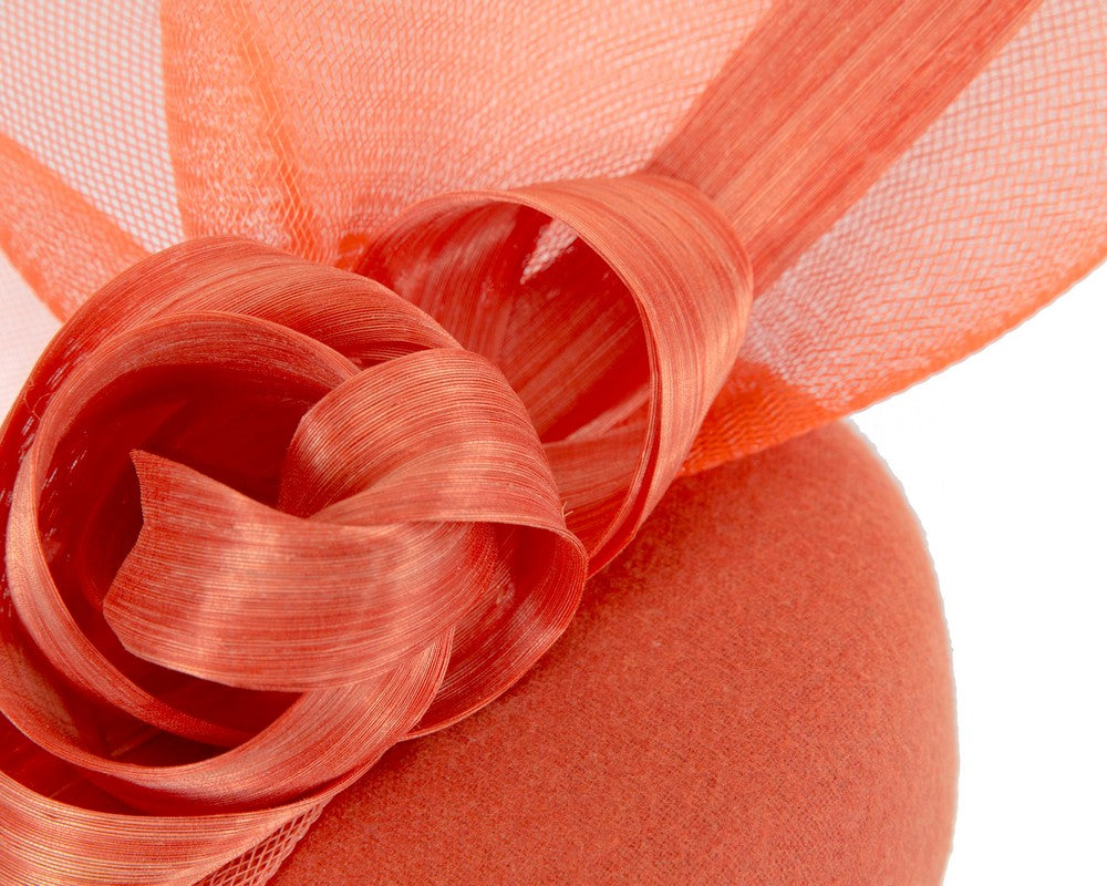 Tall orange winter racing fascinator by Fillies Collection