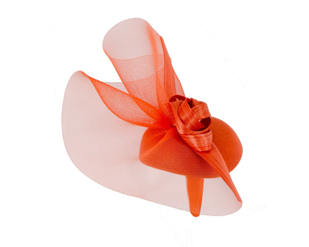 Tall orange winter racing fascinator by Fillies Collection