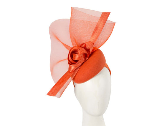 Tall orange winter racing fascinator by Fillies Collection