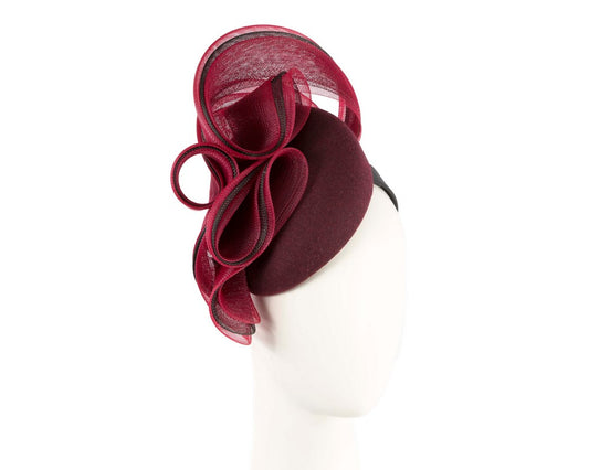 Burgundy winter racing fascinator by Fillies Collection-0
