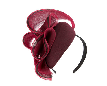 Burgundy winter racing fascinator by Fillies Collection-1