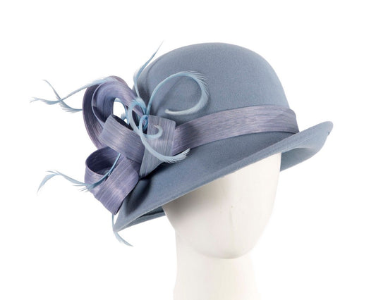 Exclusive light blue cloche winter hat by Fillies Collection