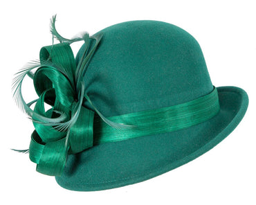 Exclusive green cloche winter hat by Fillies Collection
