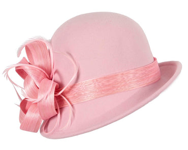Exclusive pink cloche winter hat by Fillies Collection