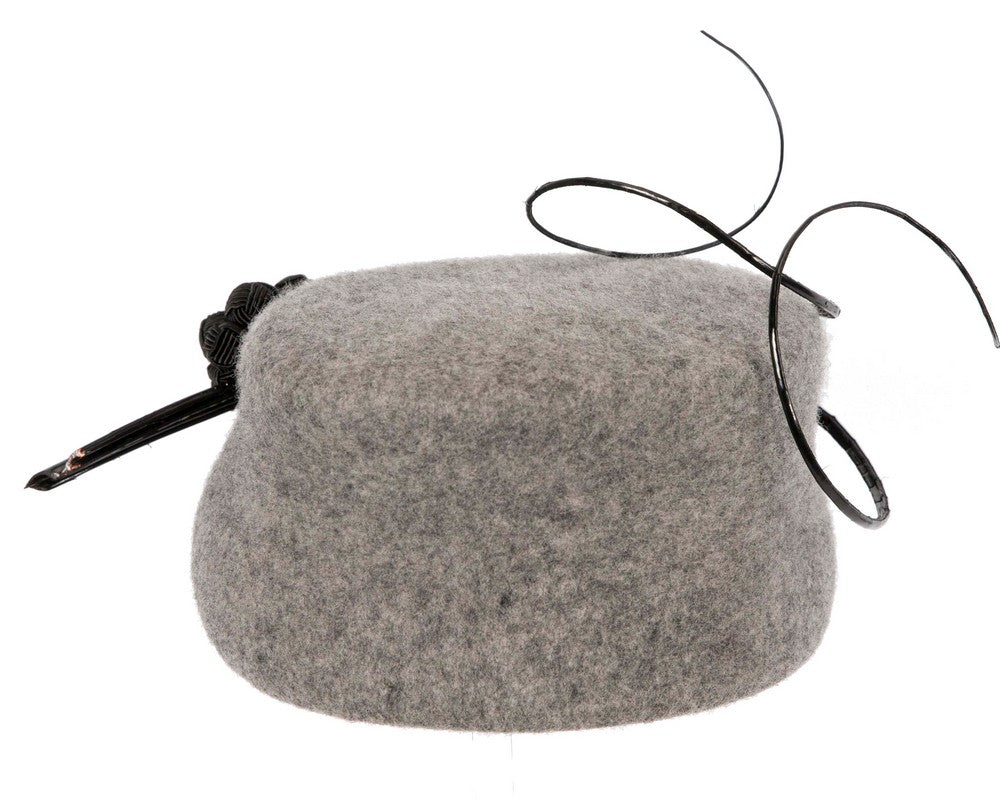Bespoke grey winter racing fascinator by Fillies Collection-5