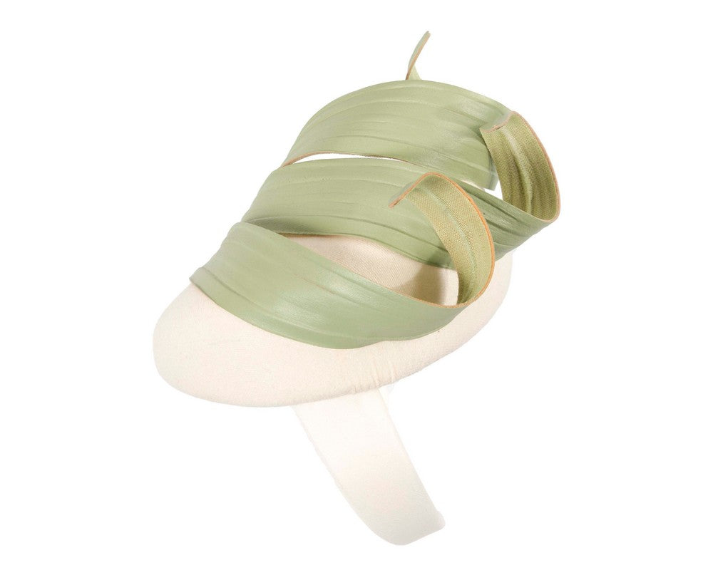 Cream & green winter racing fascinator by Fillies Collection