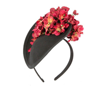 Black and red winter racing fascinator by Fillies Collection