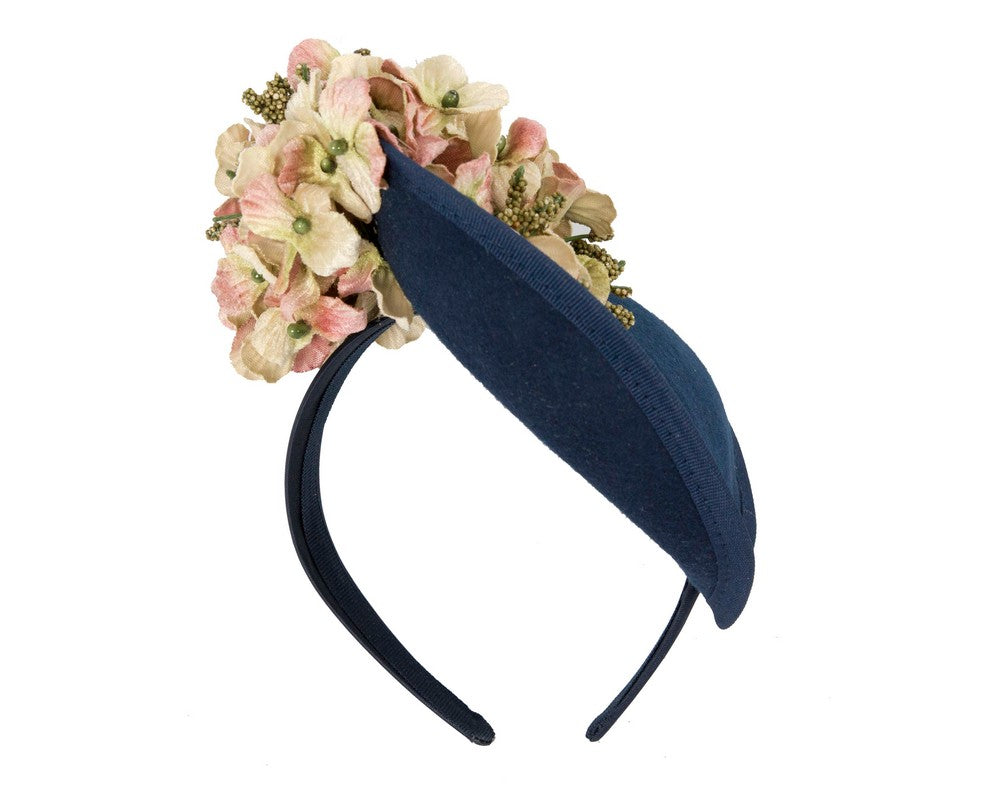 Navy and mint winter racing fascinator by Fillies Collection-3