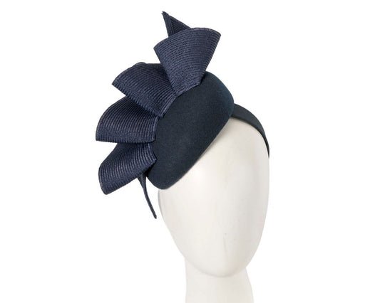 Navy pillbox fascinator by Fillies Collection F681
