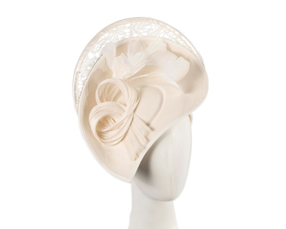 Bespoke cream winter fascinator by Fillies Collection-0