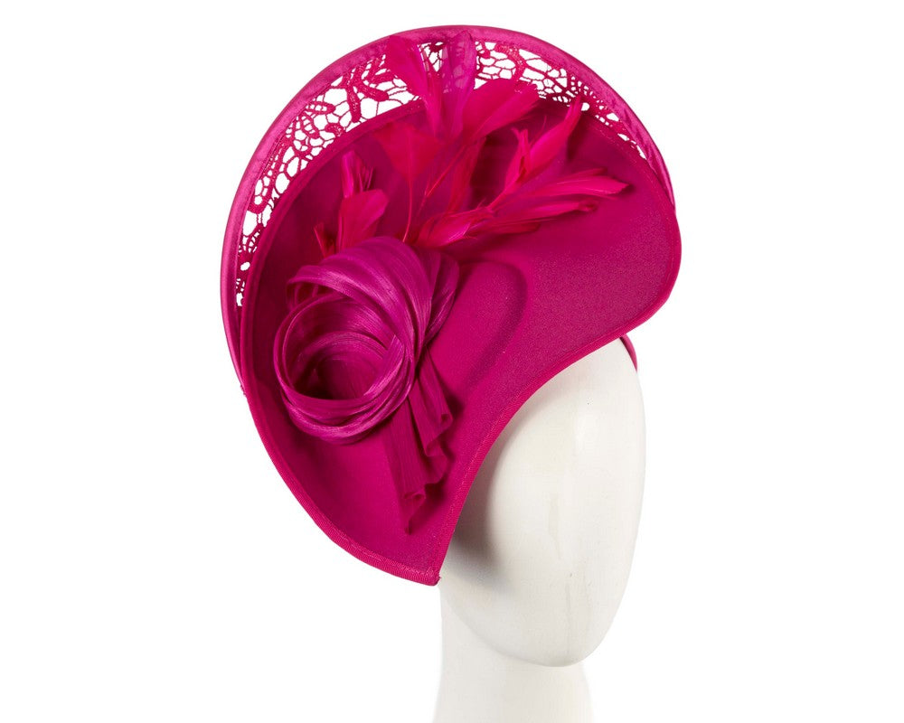 Bespoke fuchsia winter fascinator by Fillies Collection-0