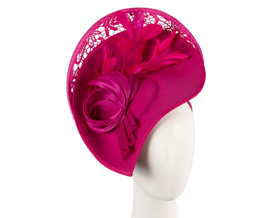 Bespoke fuchsia winter fascinator by Fillies Collection-0