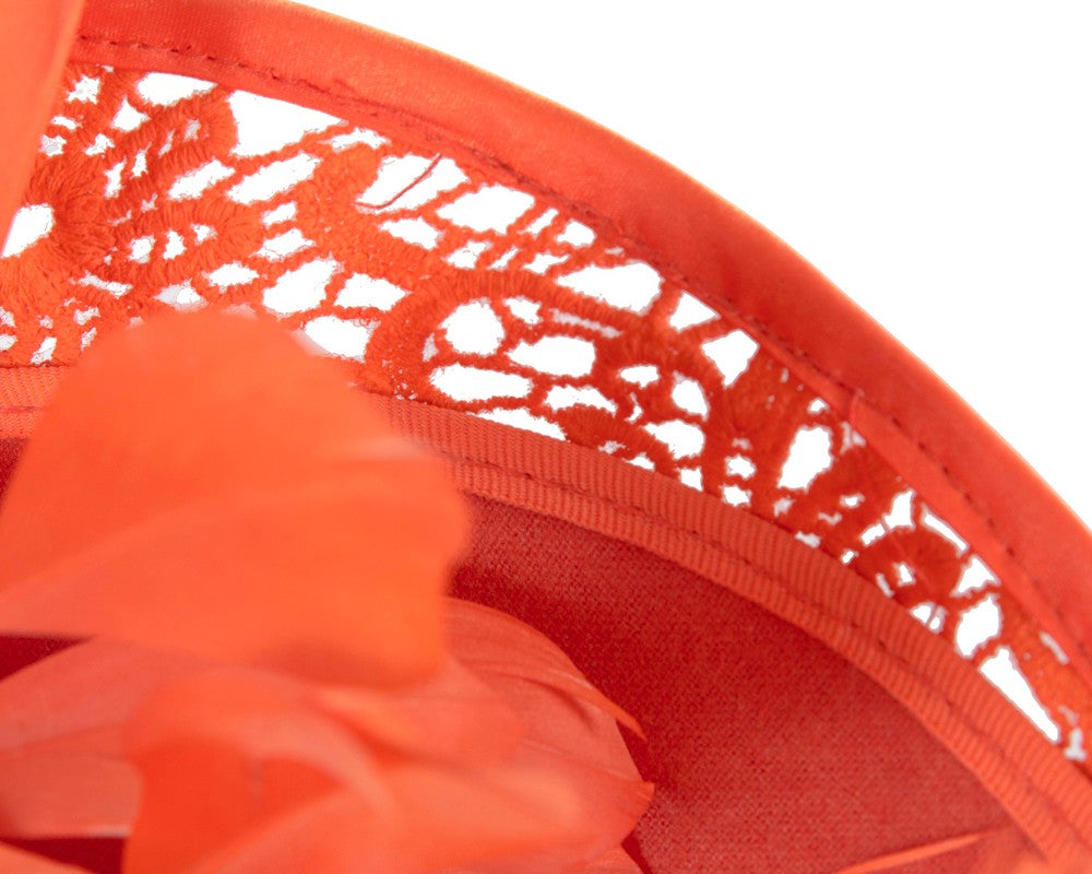Bespoke orange winter fascinator by Fillies Collection