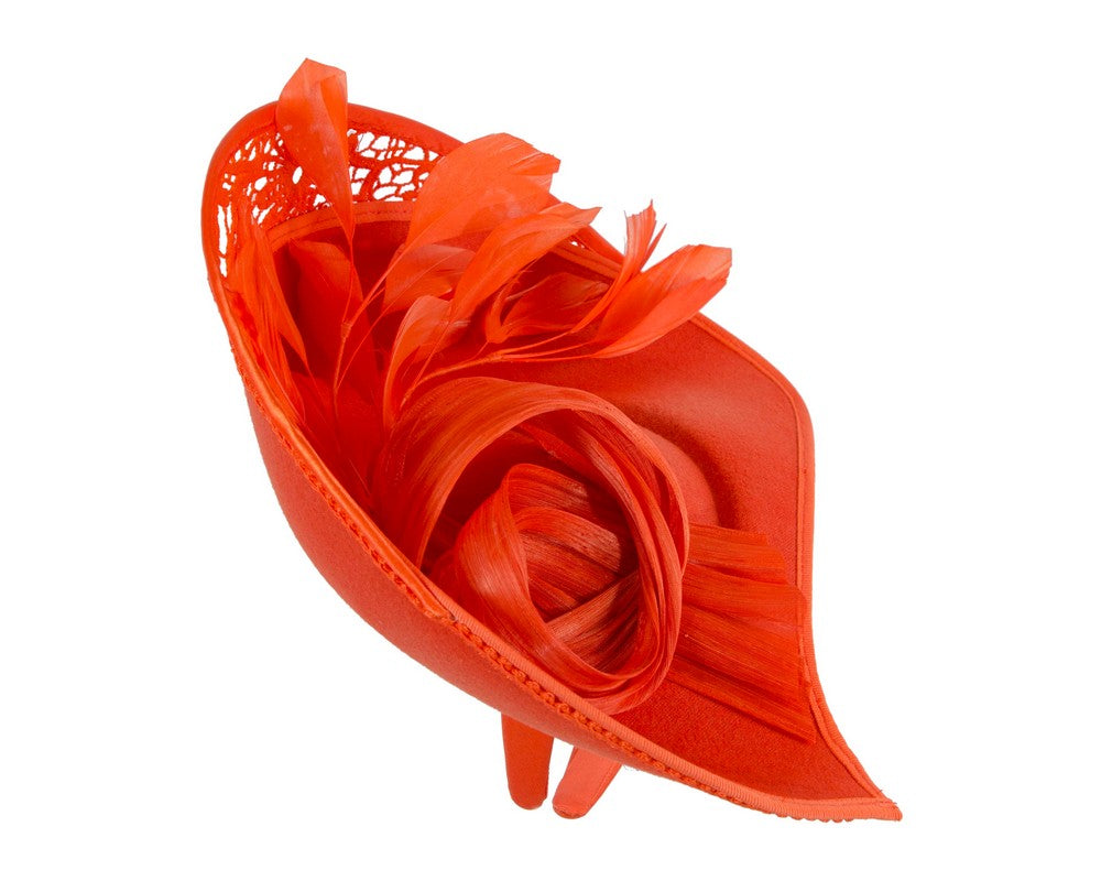 Bespoke orange winter fascinator by Fillies Collection