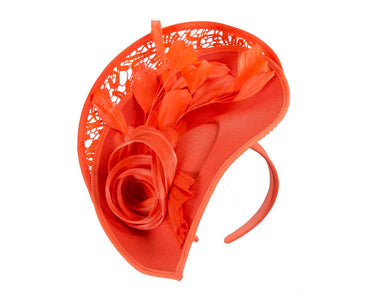 Bespoke orange winter fascinator by Fillies Collection
