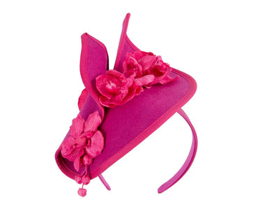 Fuchsia winter felt fascinator with orchid-1