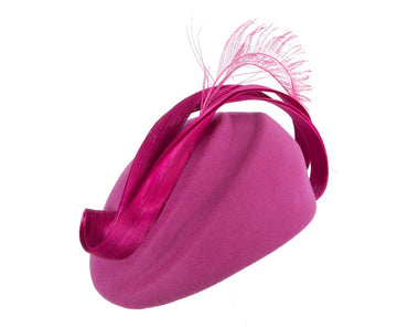 Fuchsia winter felt beret by Fillies Collection-1