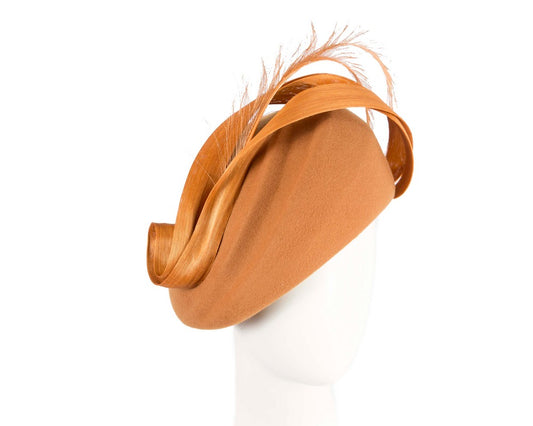 Rust winter felt beret by Fillies Collection-0