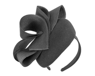 Black pillbox winter fascinator by Fillies Collection-1