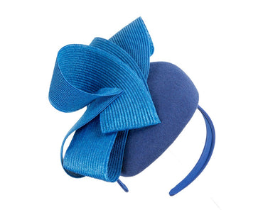 Royal blue pillbox winter fascinator by Fillies Collection-1