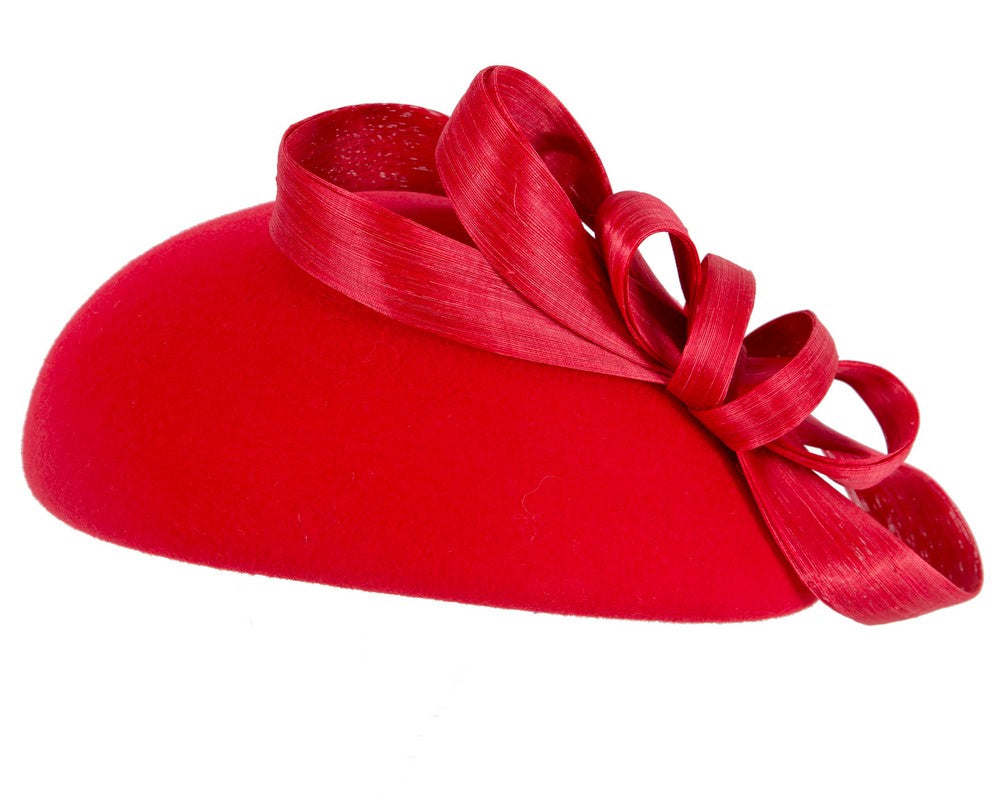 Stylish red felt beret hat by Fillies Collection