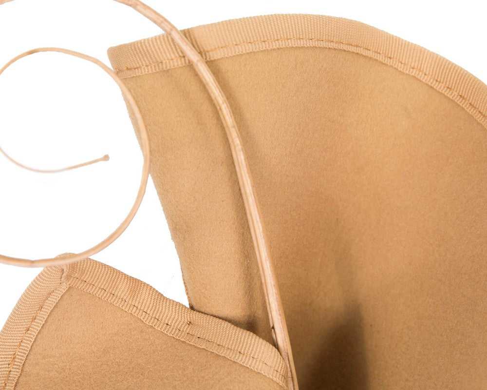 Sculpted beige felt winter racing fascinator