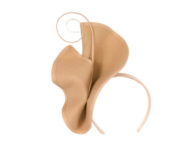 Sculpted beige felt winter racing fascinator