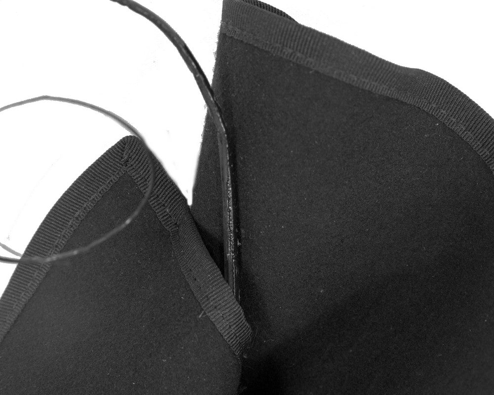 Sculpted black felt winter racing fascinator