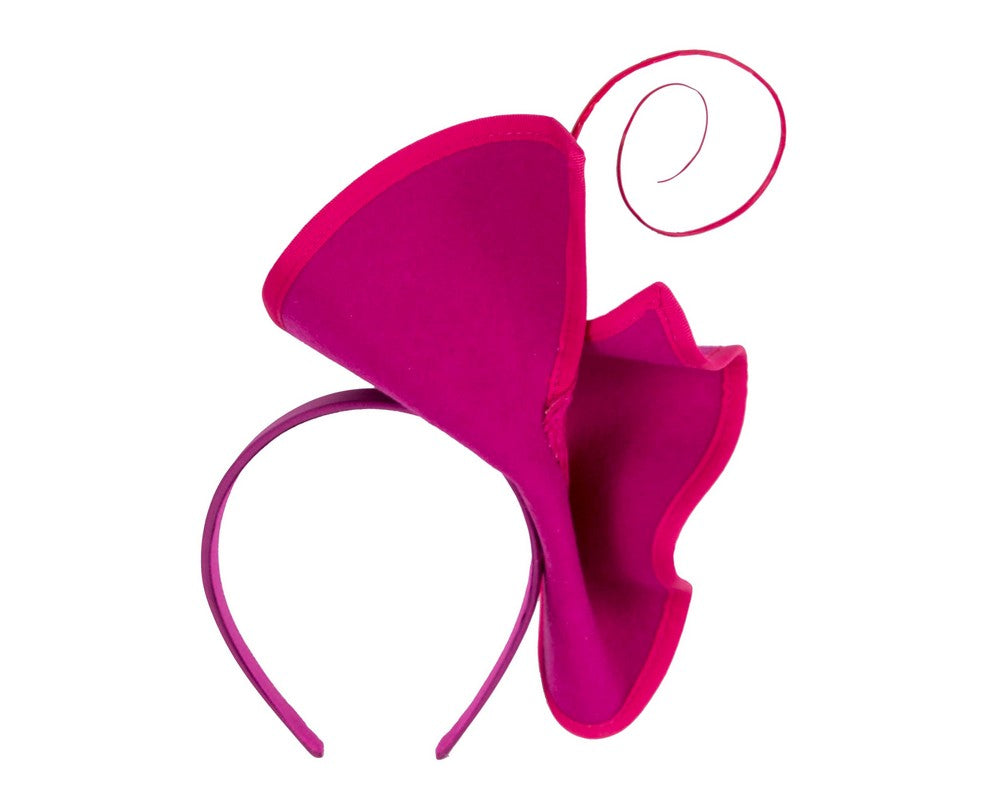 Sculpted fuchsia felt winter racing fascinator