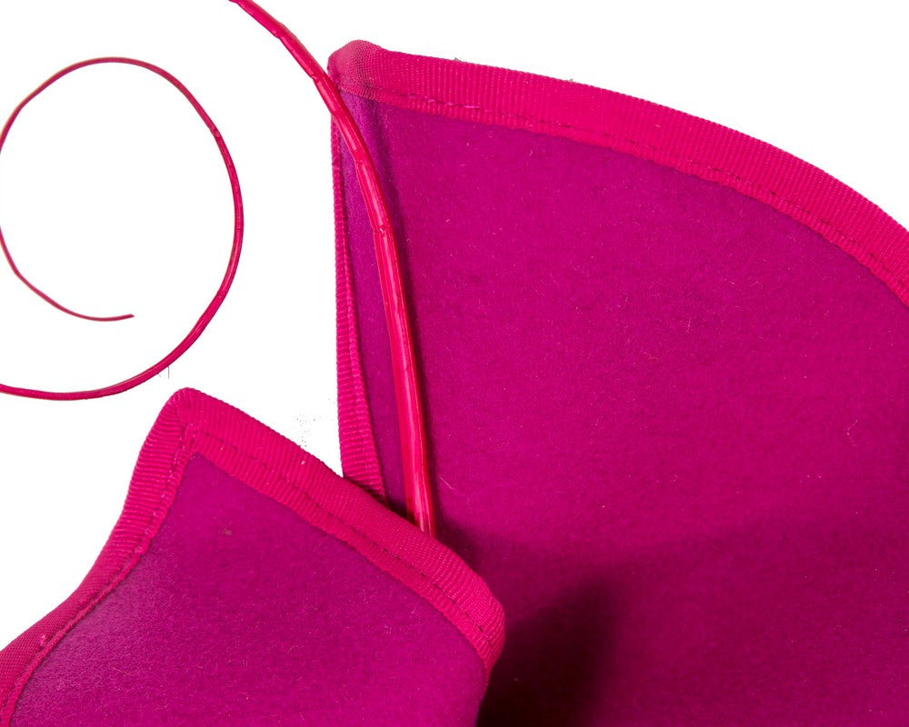 Sculpted fuchsia felt winter racing fascinator