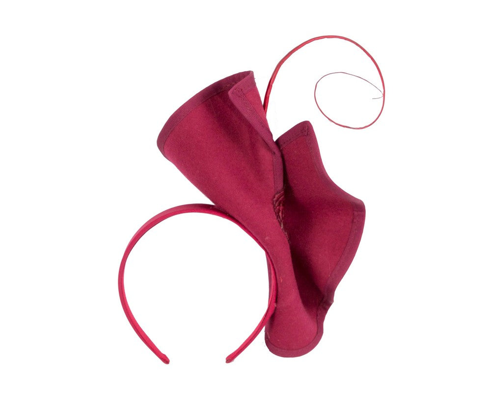 Sculpted burgundy felt winter racing fascinator