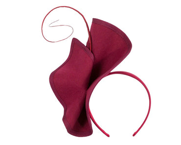 Sculpted burgundy felt winter racing fascinator