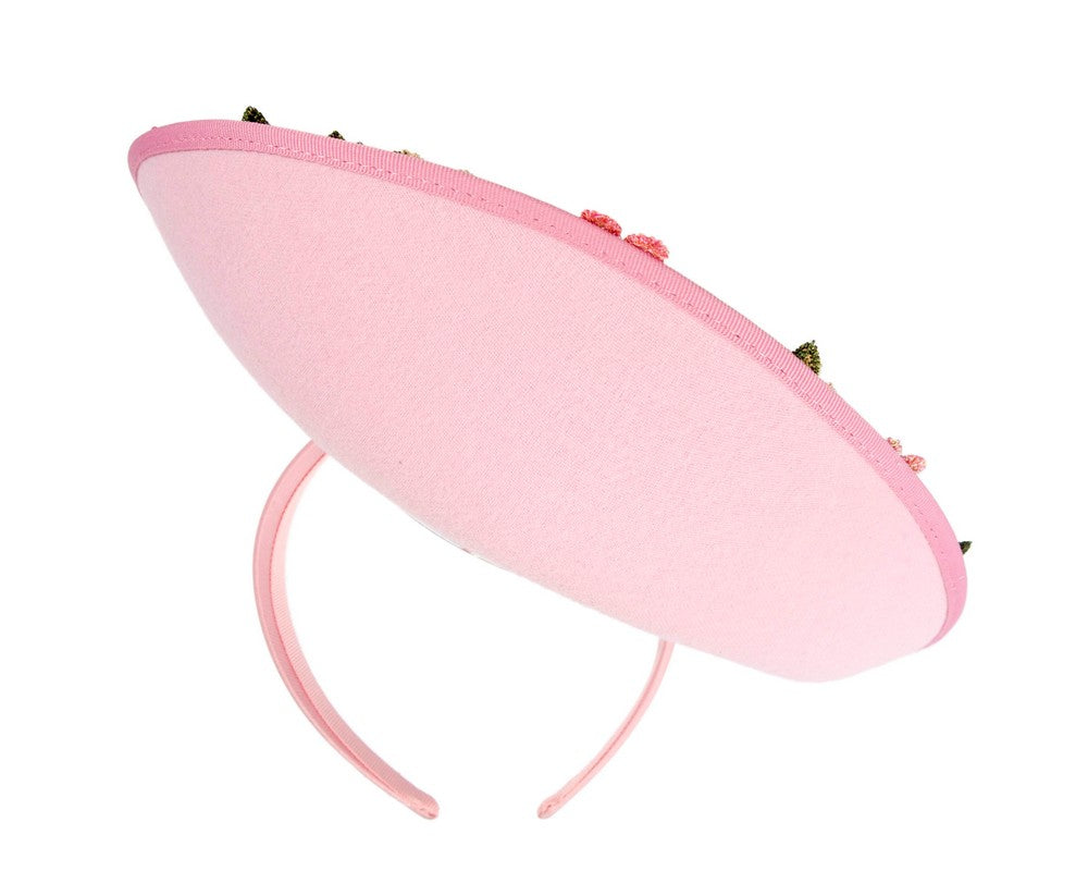 Floral Embroidered Pink Fascinator by Fillies Collection-5