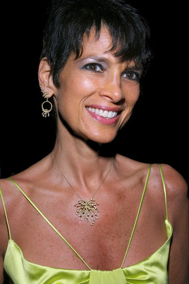 Superstar Necklace. Fireworks Pendant-Diamonds in 18K Gold: Life is a Celebration!