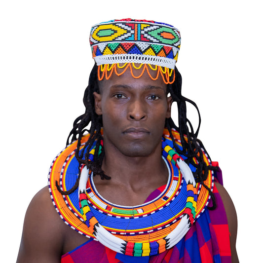 Beaded Kufi Hats Unisex | Maasai Colors-0