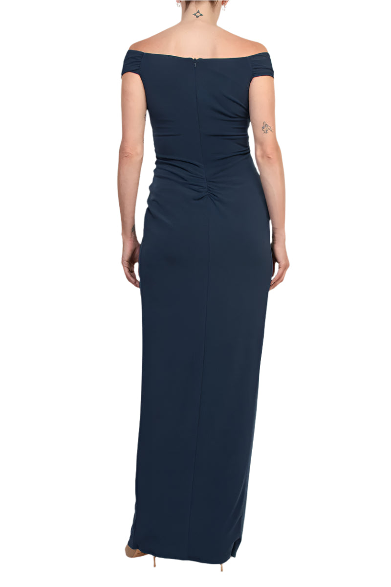 Katie May Off-The-Shoulder Front Knot Accent Hazel Gown Dress-4