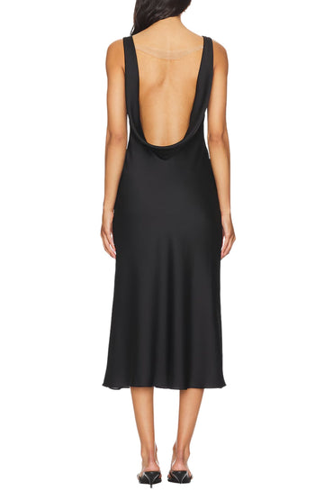 Katie May Draped Deep Front and Back Neckline Heidi Midi Dress-1
