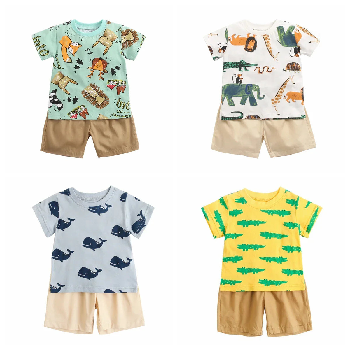 2pcs set t-shirt and shorts for children multivariant-0