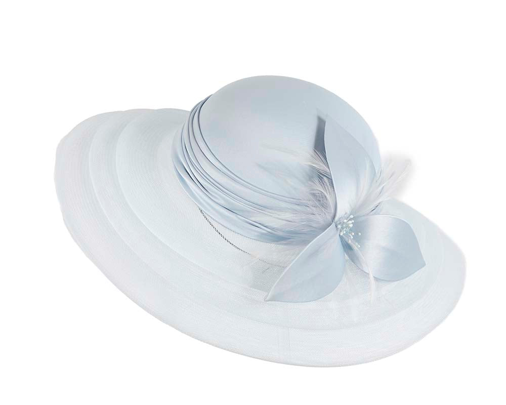 Light blue custom made mother of the bride hat