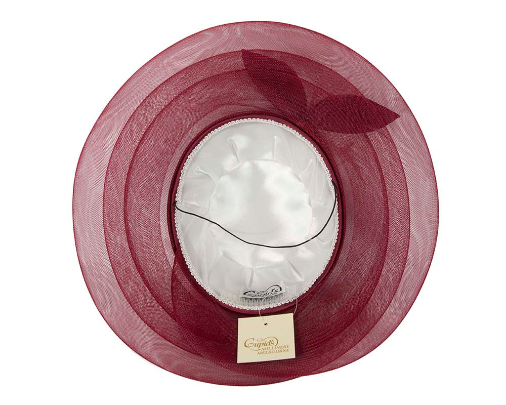 Burgundy wine custom made mother of the bride hat