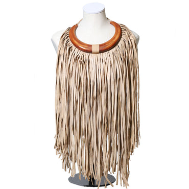 Mwenge Unisex Leather Fringe Necklace | Variety of Colors-1