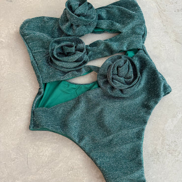 Laurice Teal Sparkle One Piece Swimsuit-1