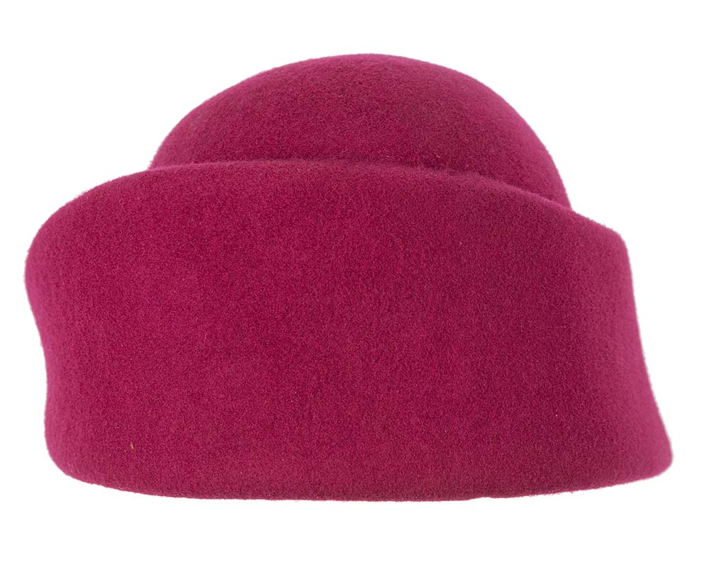 Unique fuchsia ladies winter felt fashion hat