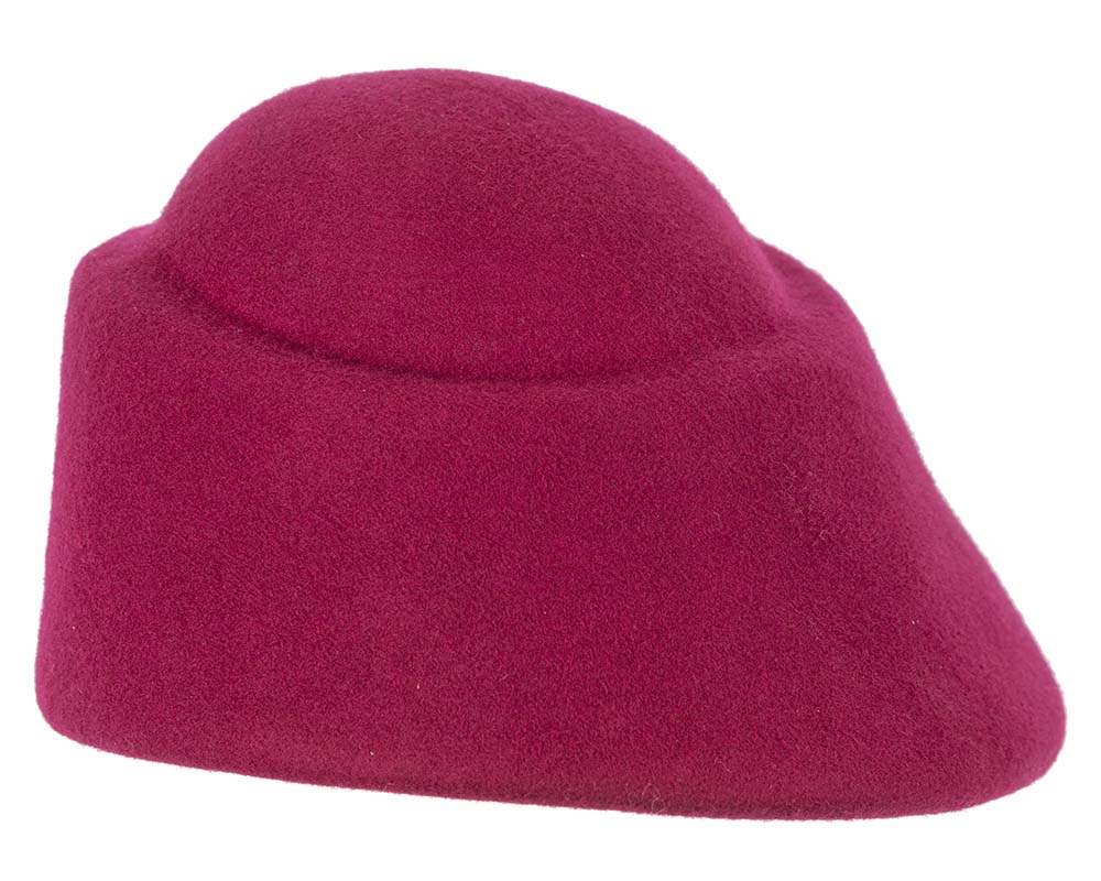 Unique fuchsia ladies winter felt fashion hat